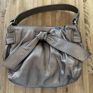 Kooba Elisha Bronze Metallic Bow Leather Shoulder Purse